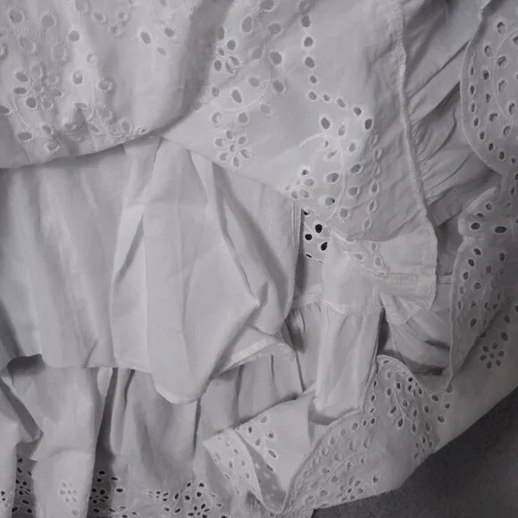 NWT 🤍Andrew Marc New York Dress Women's Medium White Eyelet Tie-Shoulder - Picture 14 of 15